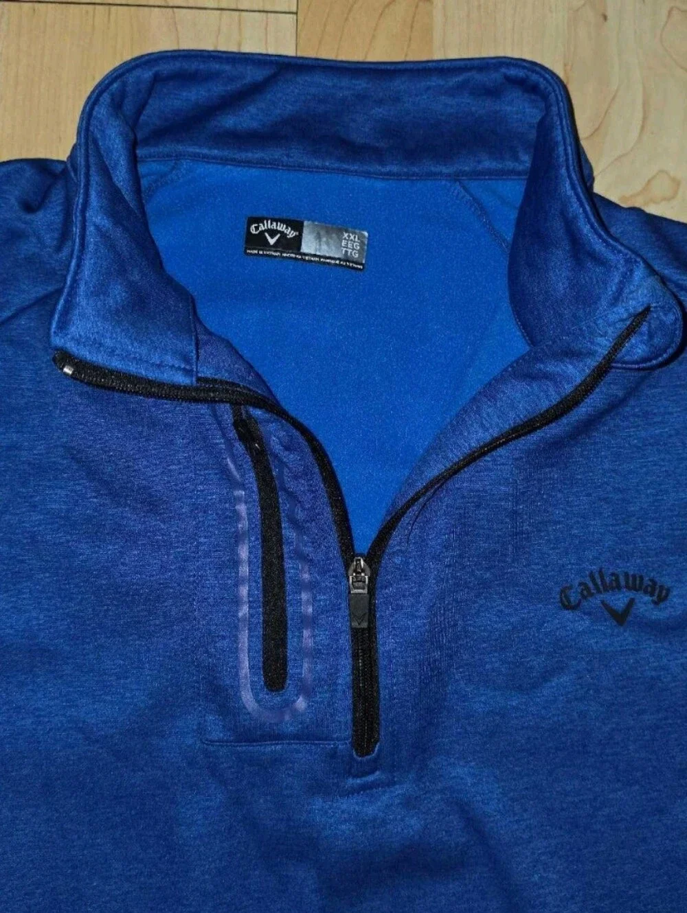 Callaway Golf Men's Blue 1/4 Zip Fleece Pullover Shirt Size XXL Pre-owned